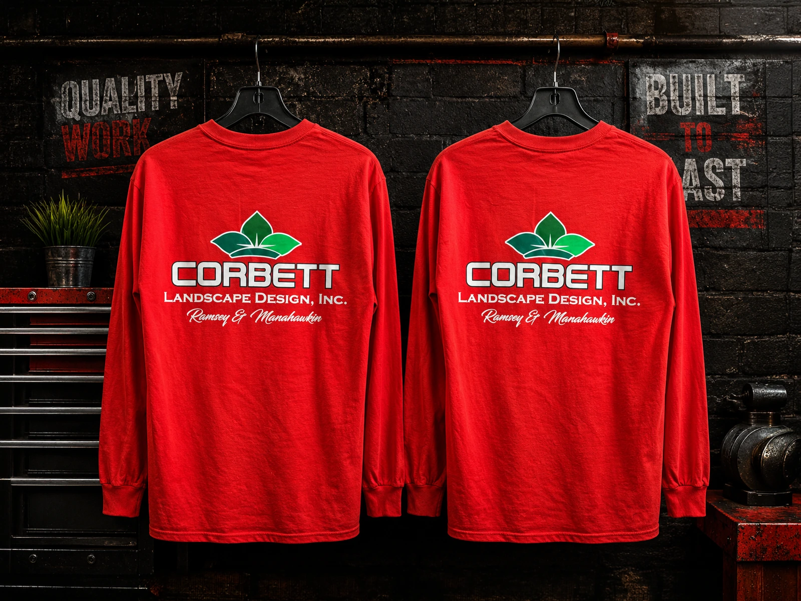 Screen printed team apparel example